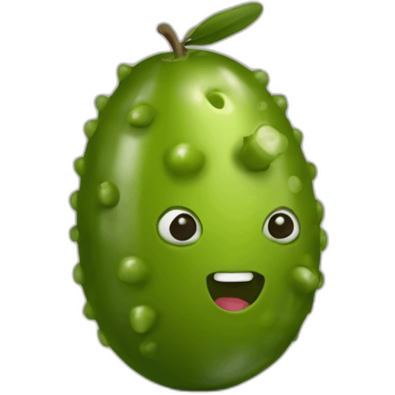 green olive with a gherkin inside emoji