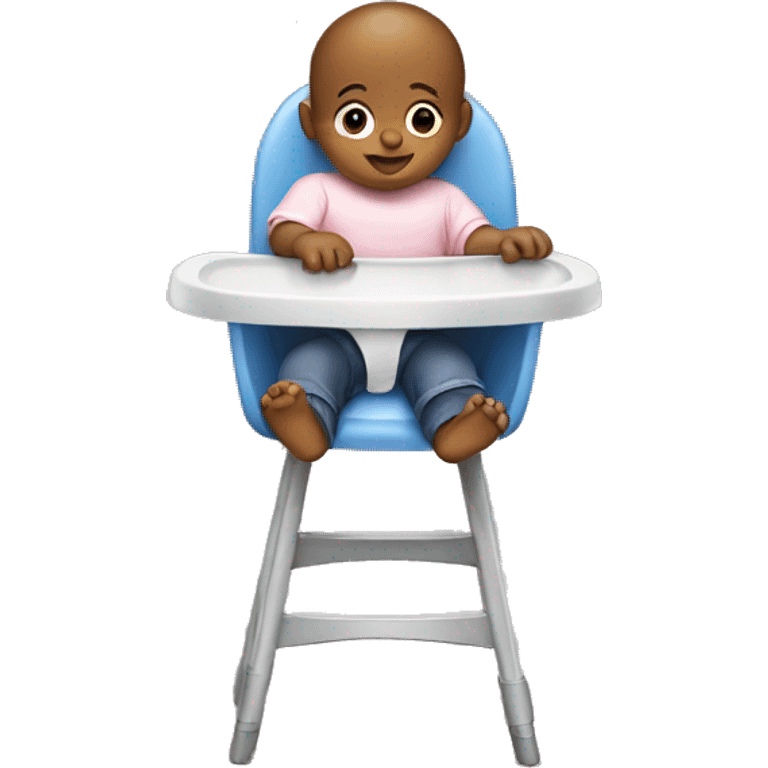 Baby sitting on high chair emoji