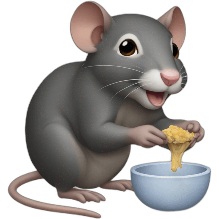 Raton laveur qui mange emoji