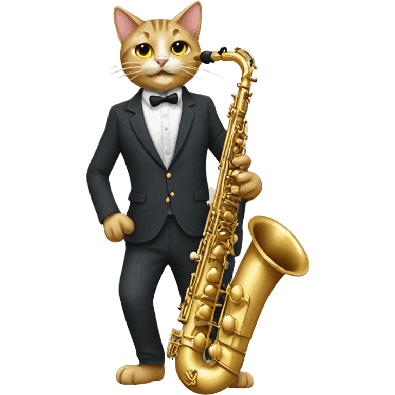 Cat playing sax emoji