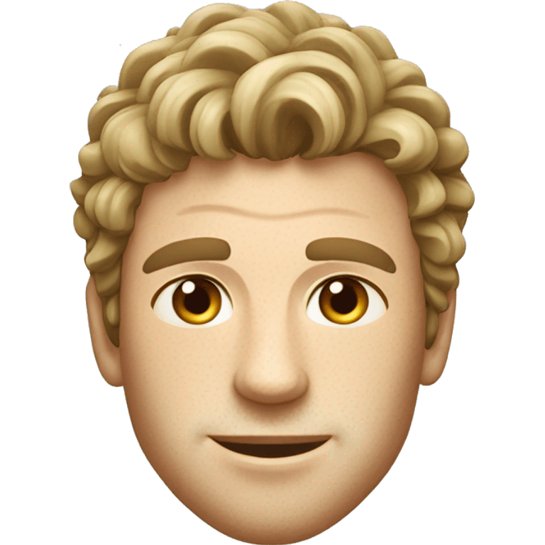 Male caucasian Tennis player with wavy hair and slight freckles emoji