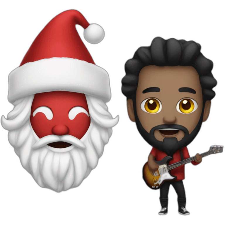 satan and santa in a band emoji