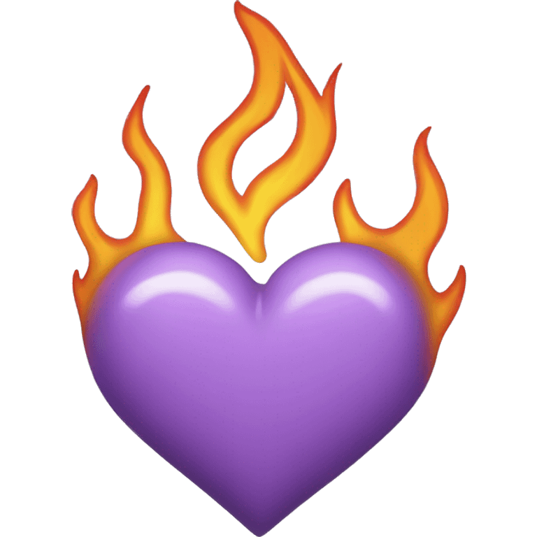 Light Purple Heart with flames  emoji