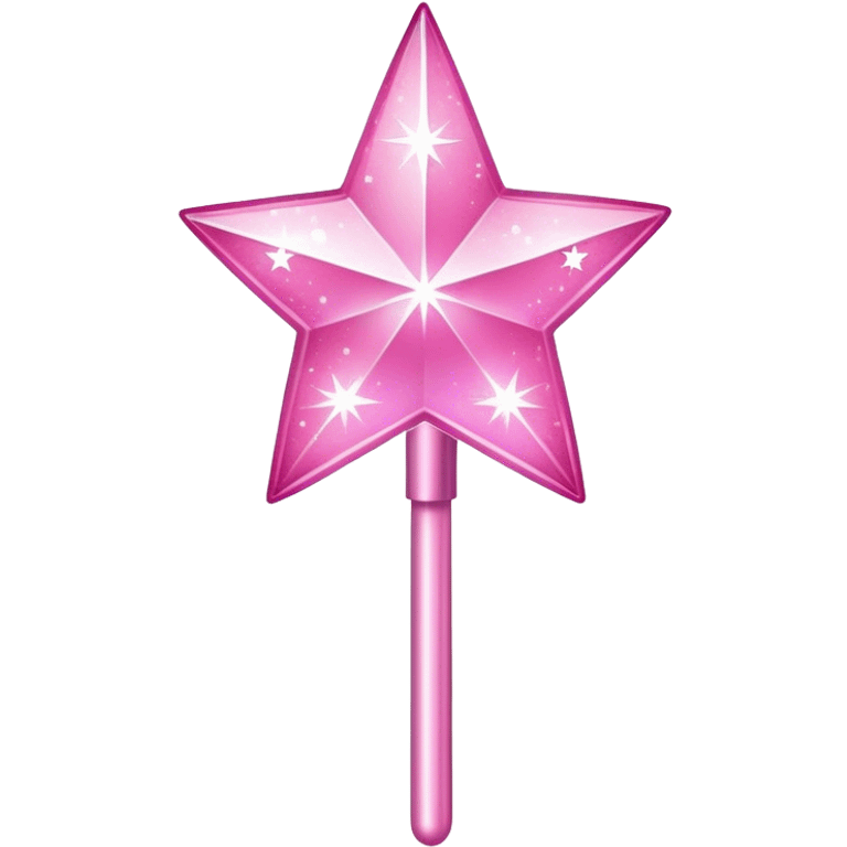 Sparkly pink magic star wand emoji