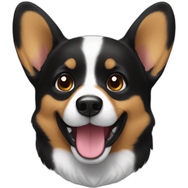 Black corgi smell floor emoji