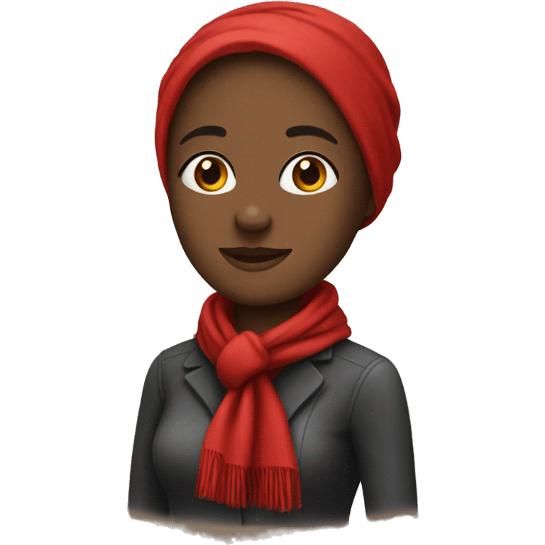 woman with red scarf  emoji