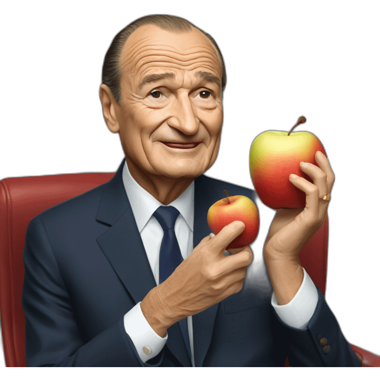 Jacques Chirac qui mange une pomme emoji