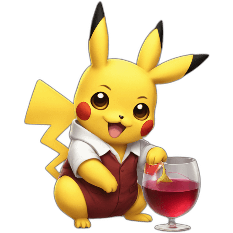 pikachu-drinking-wine emoji