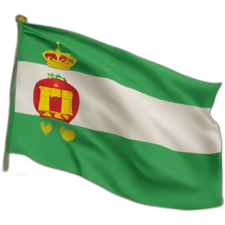 Bandera de Extremadura con una roca emoji