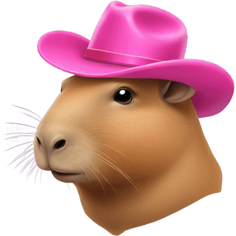 capybara in a pink cowboy hat emoji