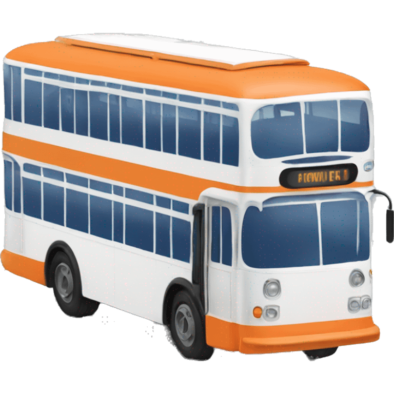 Trolley Bus blue orange white emoji