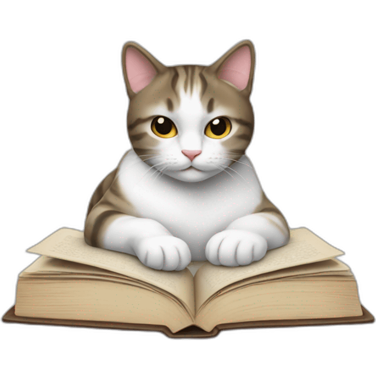 cat book chilling emoji