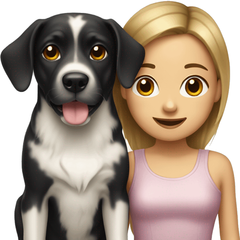 Dog with a girl emoji