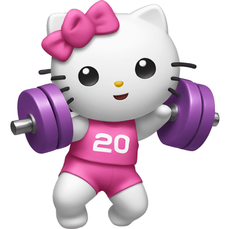 Hello kitty lifting weights  emoji