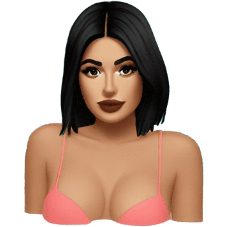 Kylie Jenner in pool zoomed out emoji