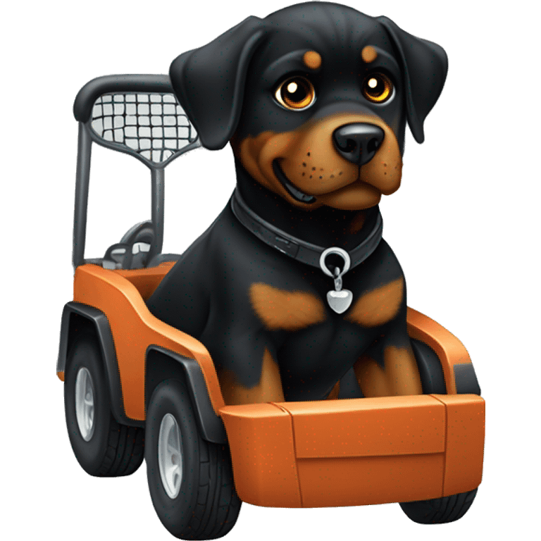 rottweiler on golfcart emoji