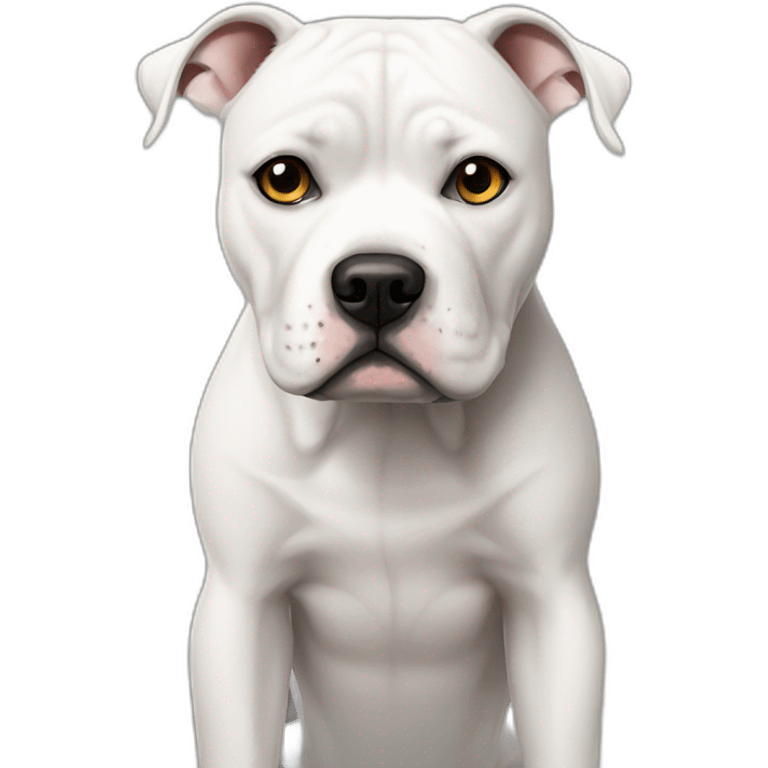 White Staffordshire Bull Terrier sad emoji