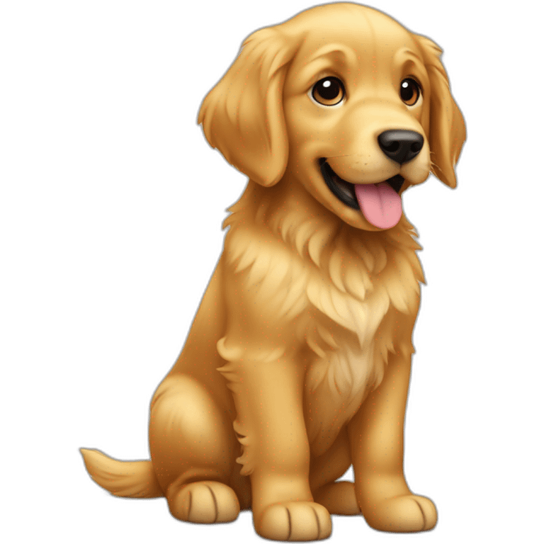 golden retriever puppy pooping emoji