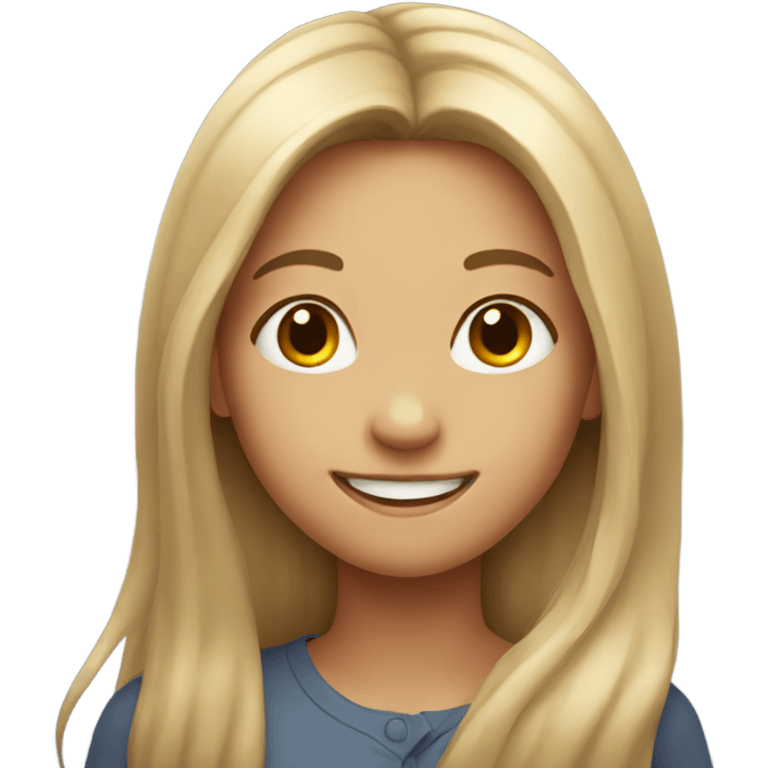 smiling girl with long hair emoji