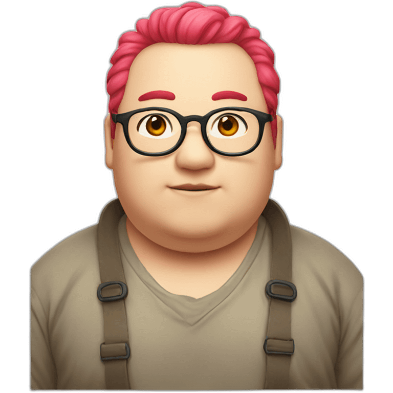 red-spectacles-fat-men-japanese-pinkhair emoji