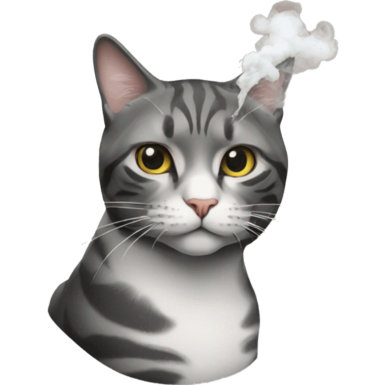 Realistic cat smoking emoji