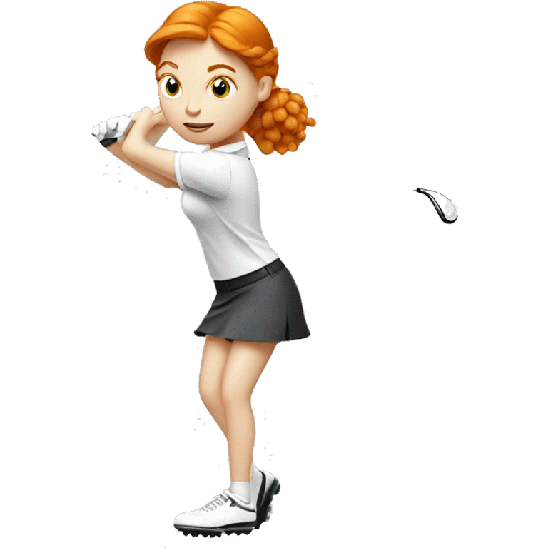 Ginger golfer girl  emoji