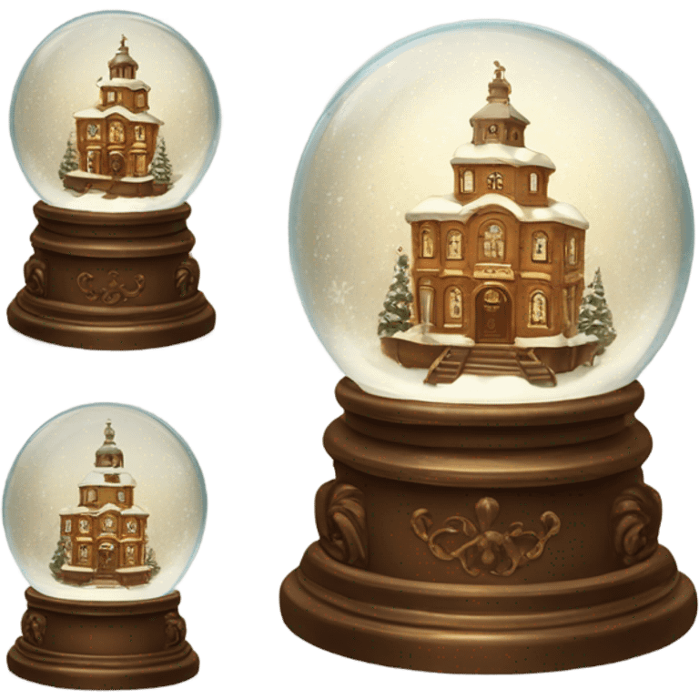 vintage brown rococo snow globe emoji