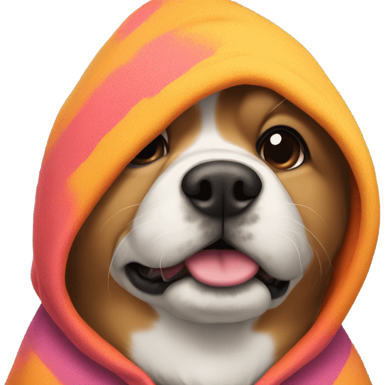 Dog wearing a hoodie emoji