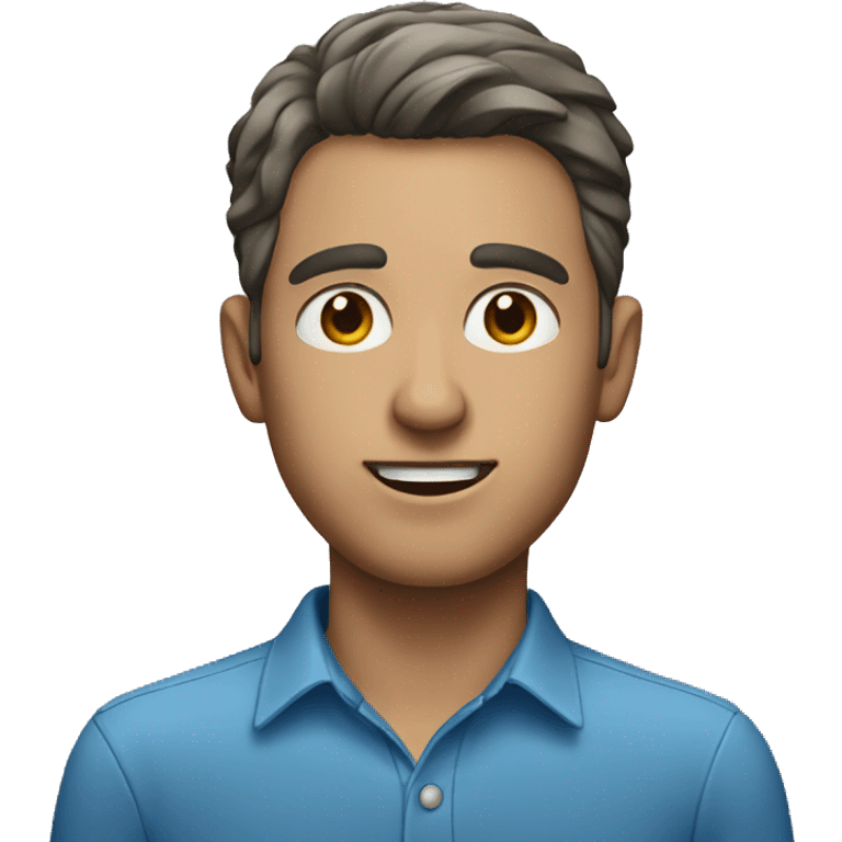 male portrait in blue shirt  emoji