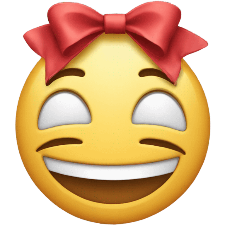 Happy face with a bow emoji