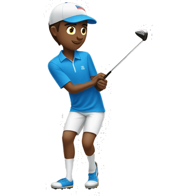 summer olympics brunette boy golfing emoji