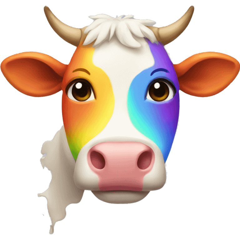 rainbow cow emoji