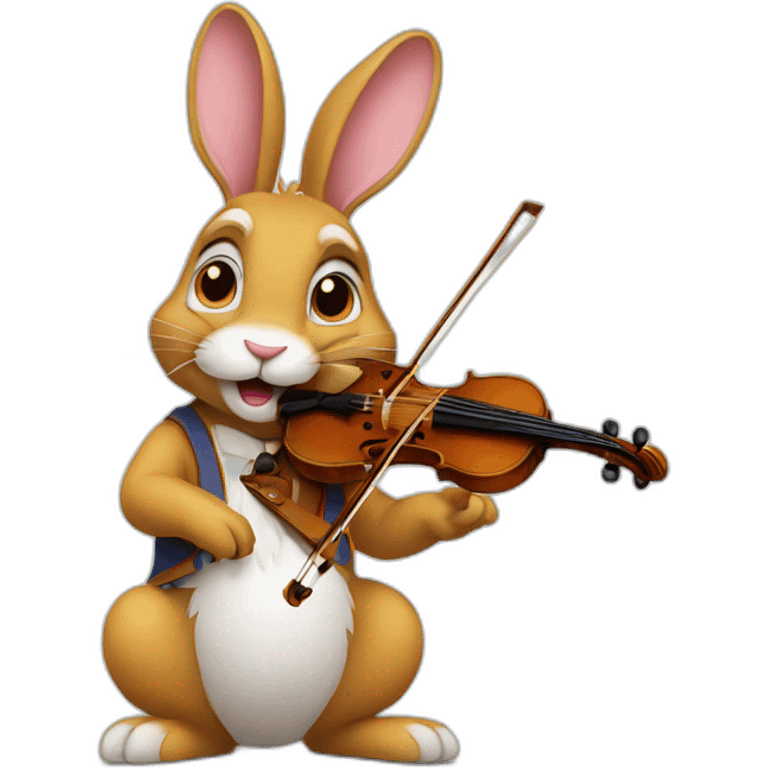 Rabbit playing violin emoji