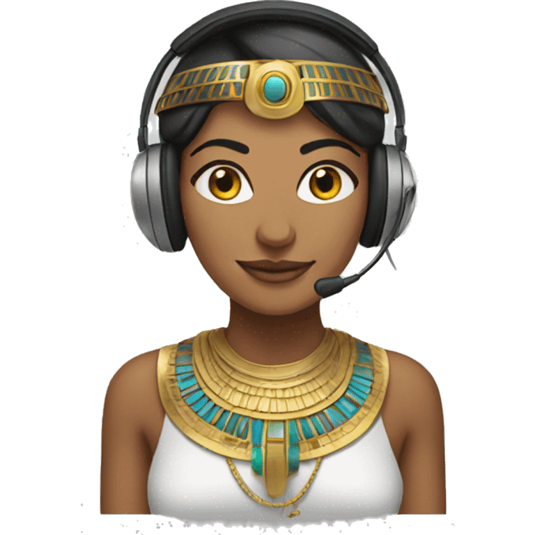 egyptian woman with a headset emoji