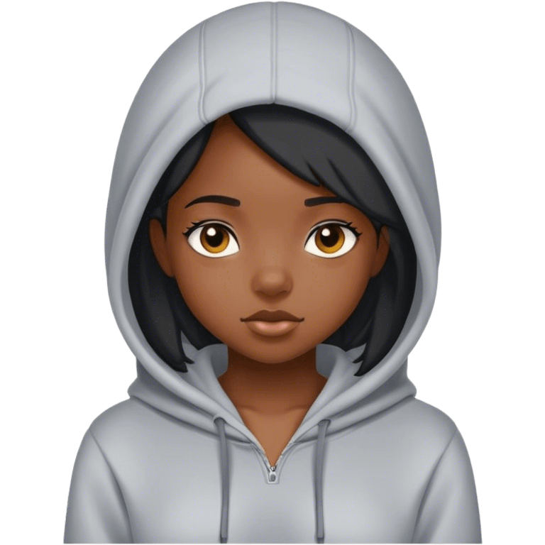 Black girl with  hoodie emoji