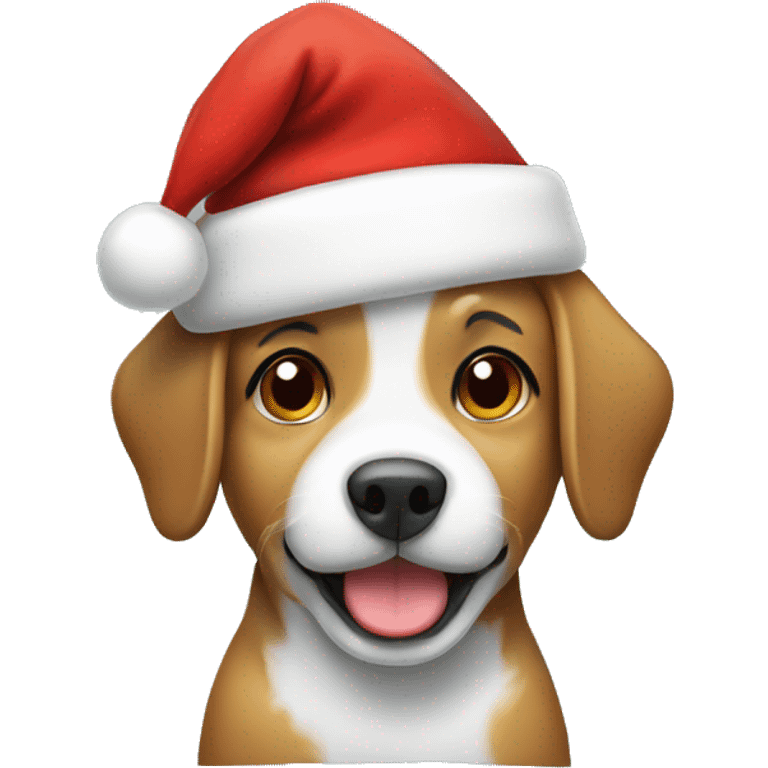 cute dog with santa hat emoji