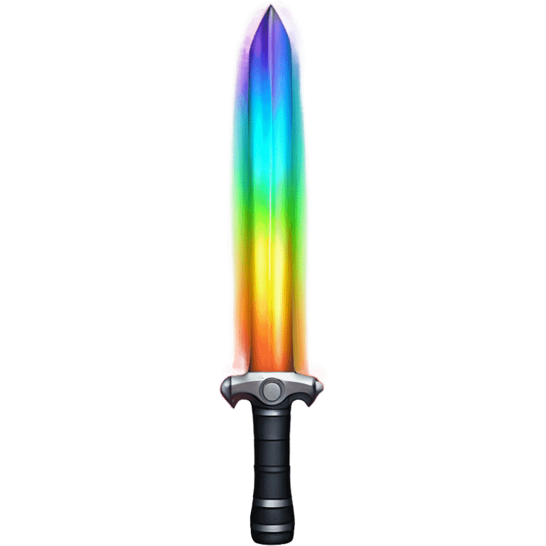 light saber sword with rainbow shiny ray blade emoji