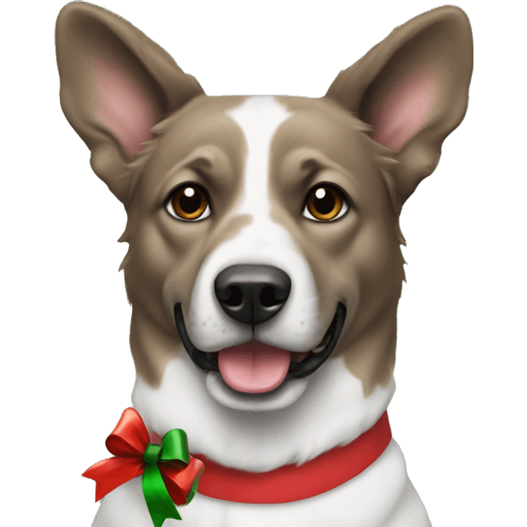 begal dog with christmas bow emoji