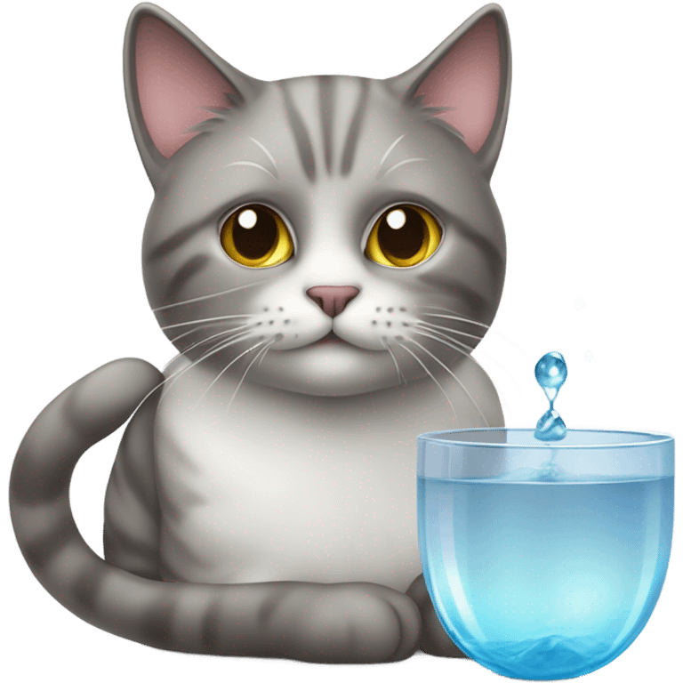 Cat with water  emoji