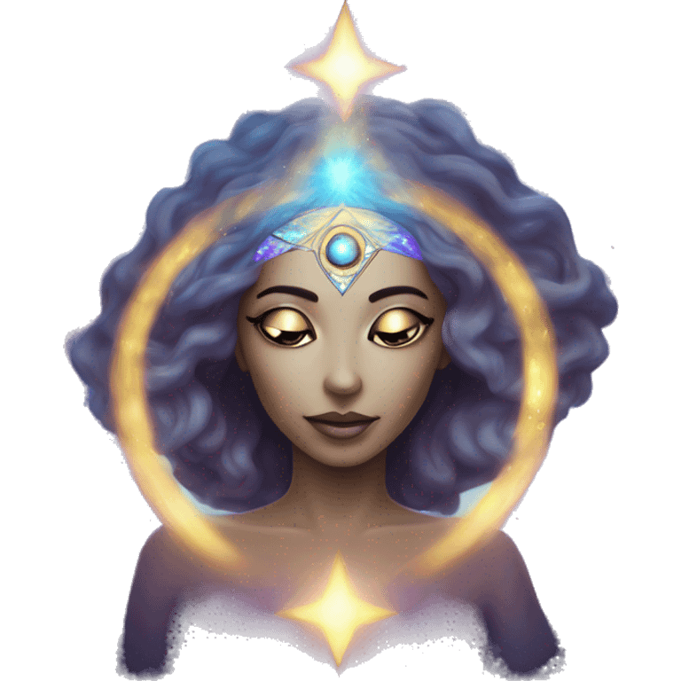 Pleiadian radiant glowing diva woman female third eye emoji