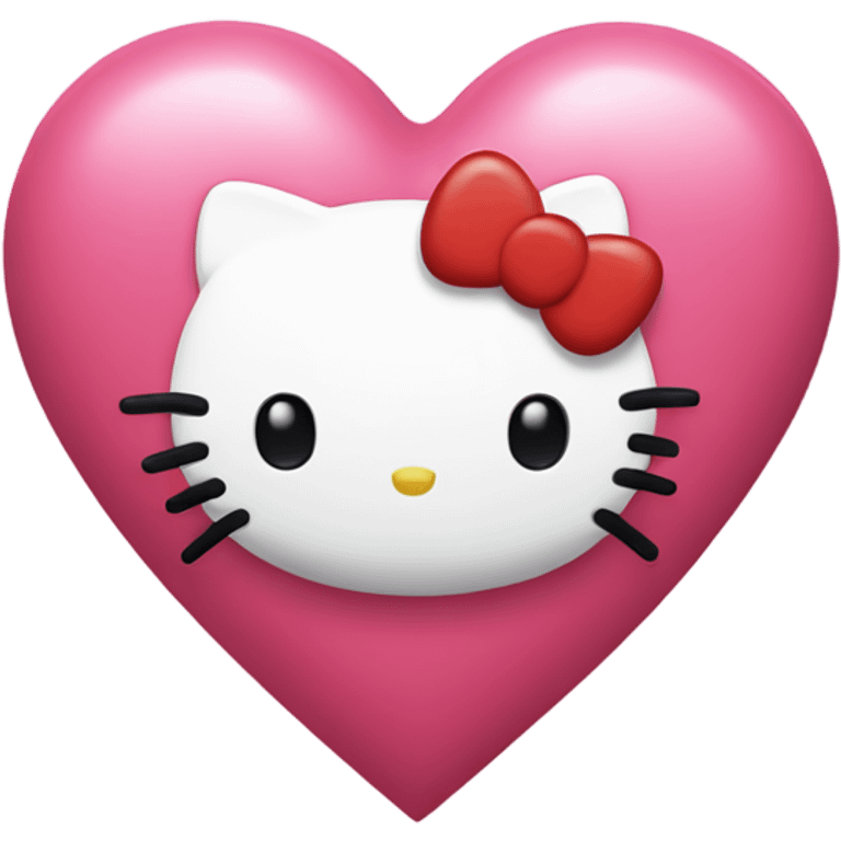 Hello kitty love heart emoji