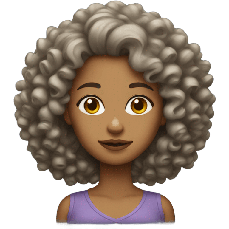 woman with curly hair  emoji