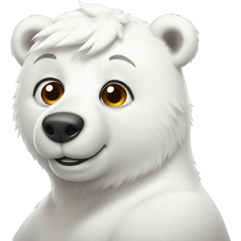 polar bear wearing bunny ears emoji