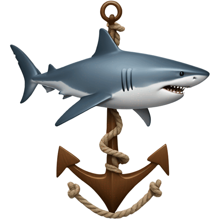 Shark Surfing an anchor emoji