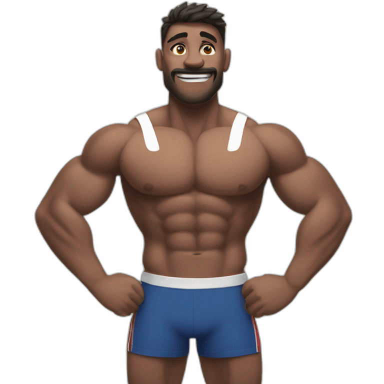 Muscular rugbyman emoji