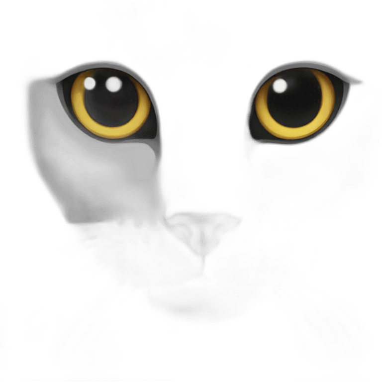 Black cat white empty eyes emoji