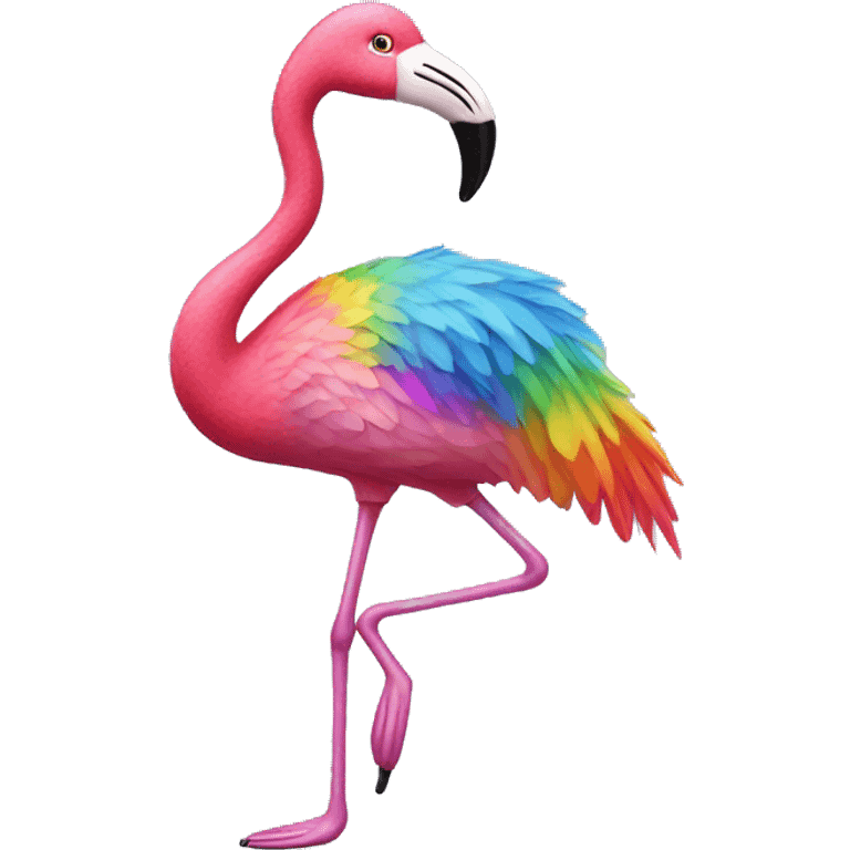 Tap dancing rainbow flamingo emoji