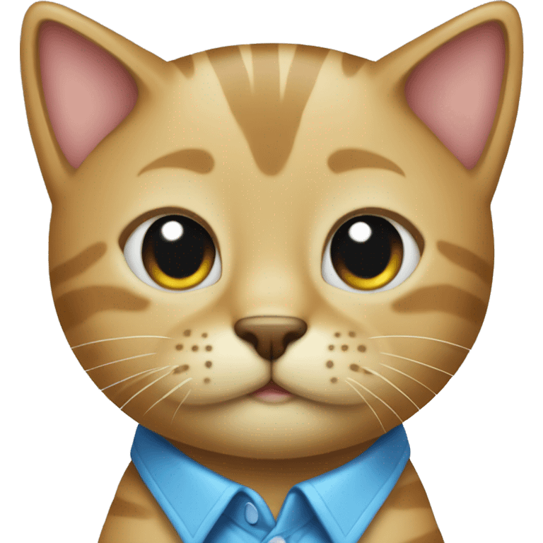 Un gato con camisa emoji