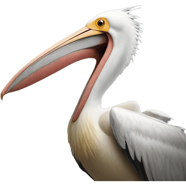 Pelican shocked like boar head emoji