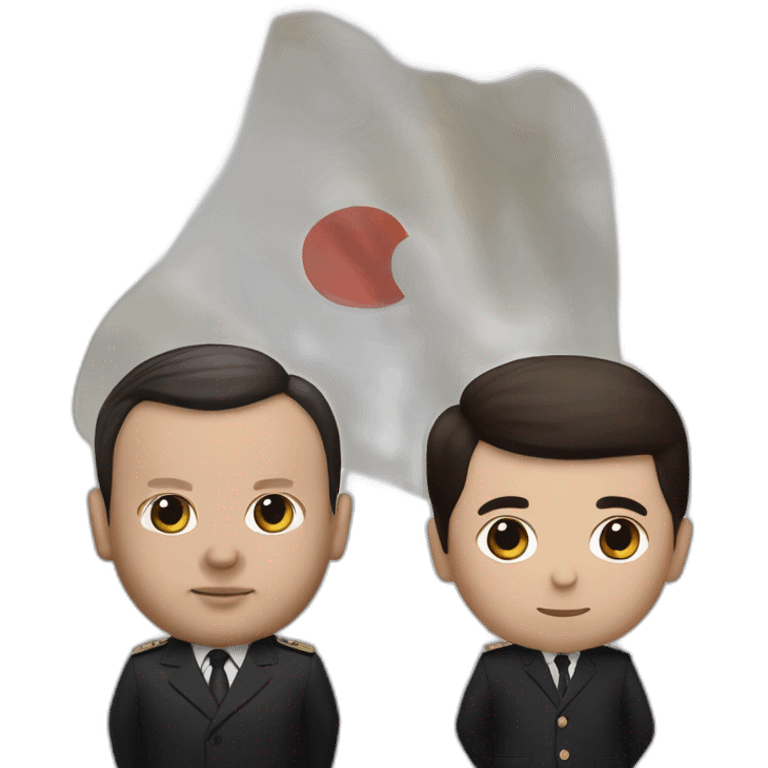 Kim Jung un with Emanuel Macron emoji